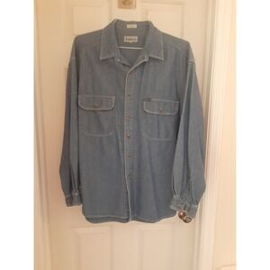 Aeropostale Men's Blue Two Tone Denim Shacket Size XL